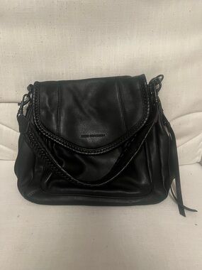 Aimee Kestenberg Black Braided Leather Shoulder Bag